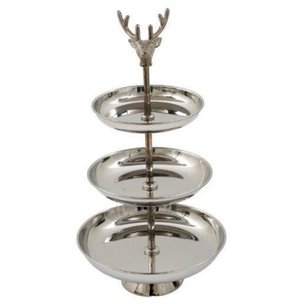 Christmas 3 Tier Stand - Stag, 48cm