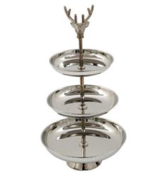 Chrome Stag Stand 3 Tier, 48cm