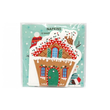 Pack of 12 Gingerbread House Napkins