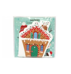 Pack of 12 Gingerbread House Napkins