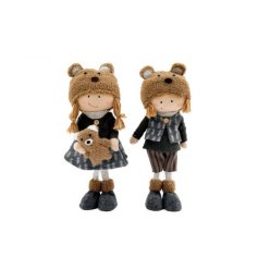 Boy & Girl Standing Decoration 37cm