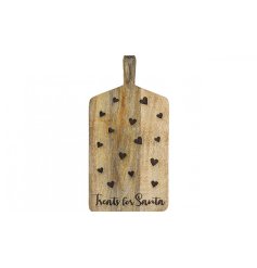 Serve tasty treats on this engraved hearts serving board. Ideal for christmas entertaining.