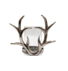 17cm Candle Holder w/Silver Antler