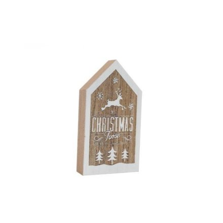 Christmas House Sign Wooden 12cm