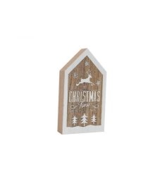Wooden House Christmas Sign 12cm