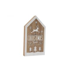 A stylish wooden house plaque with a lovely sentiment slogan. 