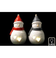 16cm LED Speckled Snowman 2/a