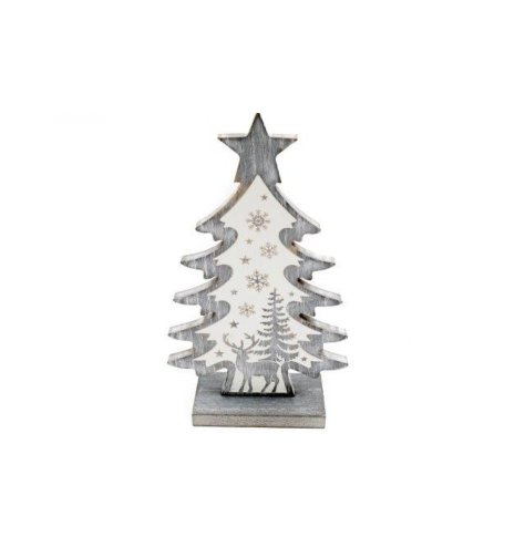 Add a festive addition to your home with this simplistic ornament, featuring a cute reindeer scene