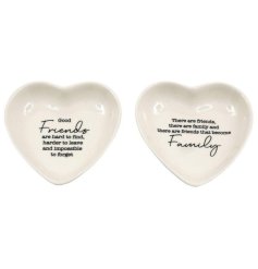 2/A Ceramic Heart Friends & Family Trinket, 11cm