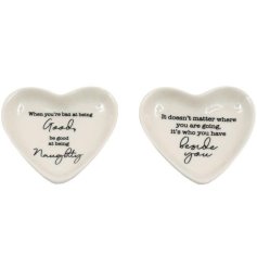2/A Ceramic Heart Love & Home Trinket, 7cm