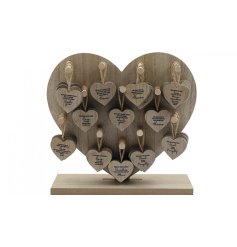 A lovely freestanding heart plaque with hanging hearts, Inspirational quote for the home