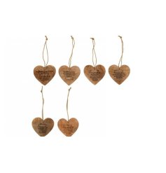 Delicate simplistic designed friends hanging double wooden heart