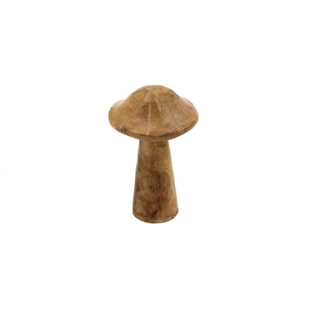 Wooden Mushroom Deco, 15cm 
