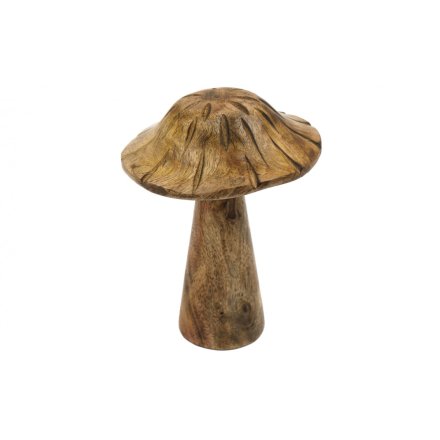 Wooden Mushroom Deco, 18cm