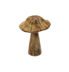 Wooden Mushroom Ornament 18cm 