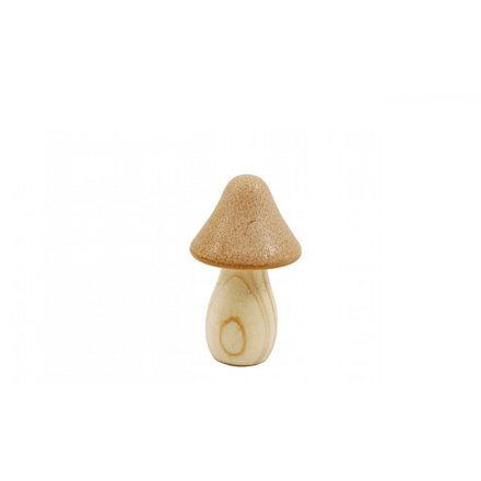 Natural Standing Mushroom Deco, 9cm 