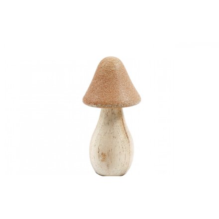 Natural Standing Mushroom Deco, 16cm