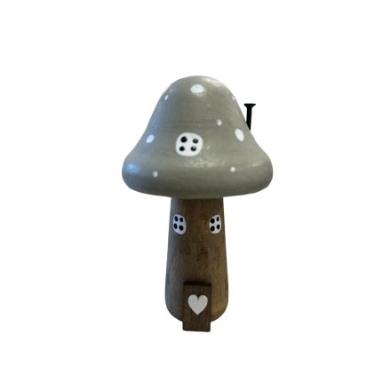 Grey Mushroom Woodland House, 12.5cm