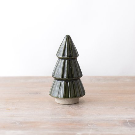 Ceramic Green Tree Ornament, 14.5cm