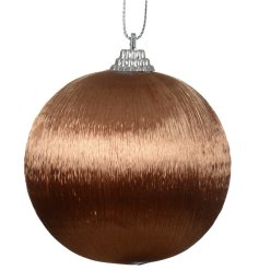8cm Soft Fabric Gold Bauble