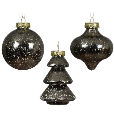 Adorn your tree with chic durability using our Black Sequin Bauble Set.