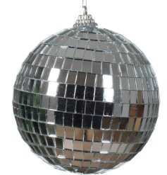 Create a festive feel with this shiny bauble, perfect for adding a reflective touch to your Christmas decor