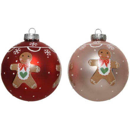 2/a Glass Gingerbread Baubles