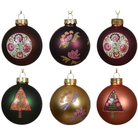 Folksy Glass Baubles 6/a