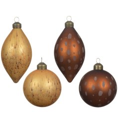 Glass Baubles w/ Speckle & Dot Finish 4/a