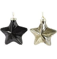 Glossy Black and Gold Star Hangers 2/a