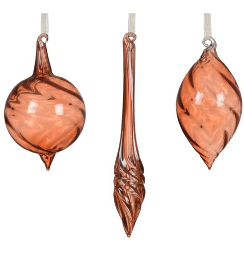 3/A Glass Swirl Design Hanging Bauble, 13.5cm