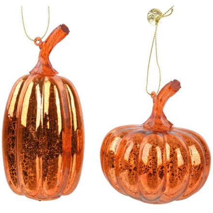 2/A Hanging Glass Pumpkin, 8.5cm