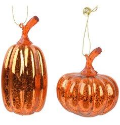 2 assorted glass pumkin hangers perfect for halloween 