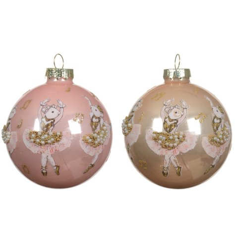 Ballerina Bauble w/ Gold Music Notes