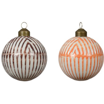 Striped Ribbed Baubles 2/a