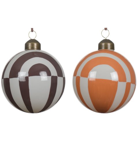 2/a Abstract Brown & Orange Baubles 