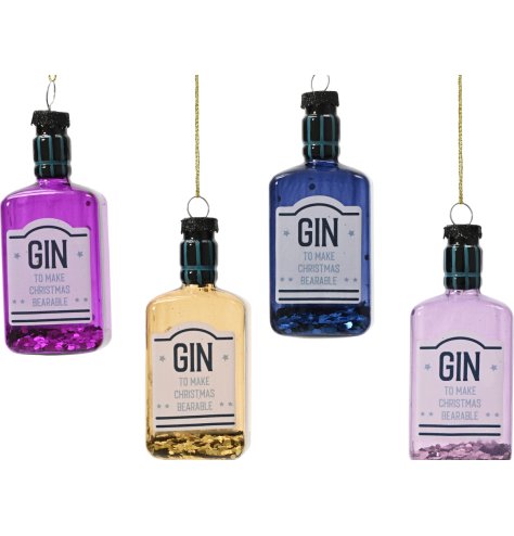 4/a Hanging Gin Bottle Ornaments