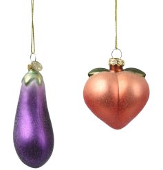 Peach & Eggplant Christmas Hangers