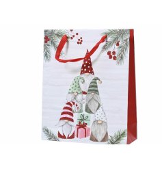 Elevate your gift giving with this sparkling glitter gonk gift bag. Perfect for any occasion, 