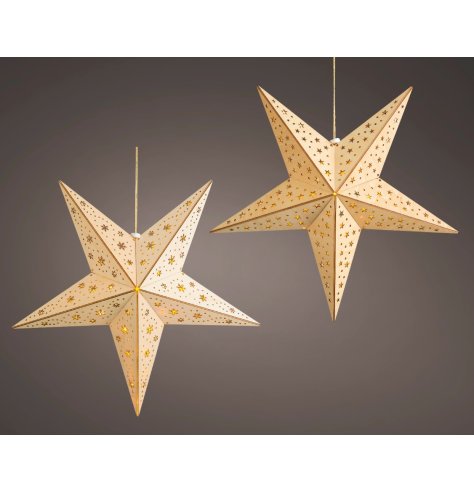 2/A Indoor LED Wooden Star Deco, 40cm
