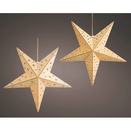 2/A Indoor LED Wooden Star Deco, 60cm
