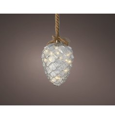 Micro LED Pinecone hanging Deco, 21cm
