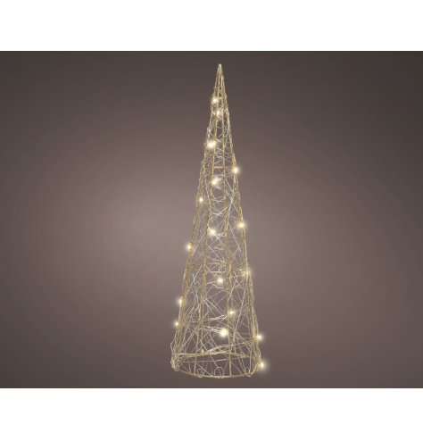 LED Indoor Metal Cone Tree, 40cm