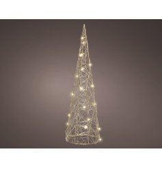 Indoor Light Up Metal Steady Cone Tree, 60cm