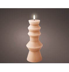 23cm LED Wick Candle holder in Neutral Colour