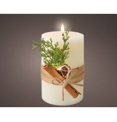 LED Wick Candle Wax w/ Festive Decoration