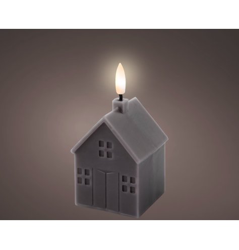 Charcoal LED Wick Candle House, 11.3cm