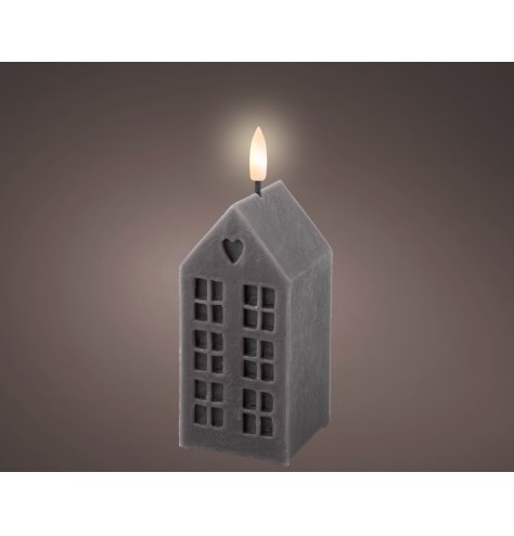 LED Black Wax House Candle 