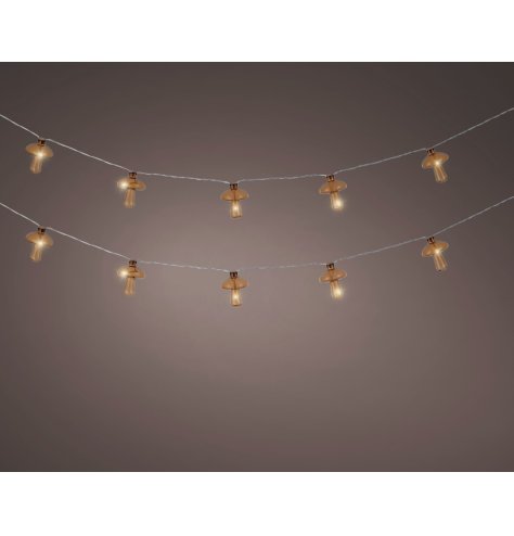 LED Indoor Mushroom String Lights, 140cm