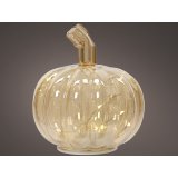 Get in the autumnal mood with these cute glass light up pumpkin deco